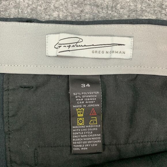 Greg Norman Chino Short Mens 34 Black Stretch Lightweight Flat Front Performance - Picture 4 of 10